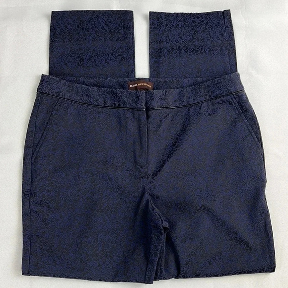 Dana Bushman Women’s 10 Textured Straight Leg Pockets Cotton Blend Dress Pant - Picture 3 of 7